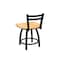 Holland Bar Stool Co 18" Low Back Swivel Vanity Stool, Black Wrinkle, Nat Maple Seat 41118BWNatMpl - alternate 2